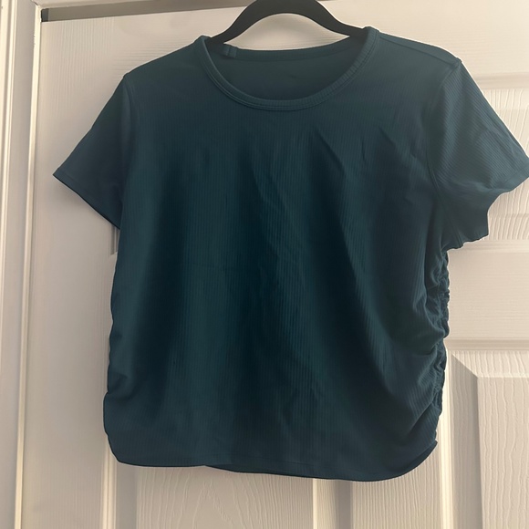 All It Takes Ribbed Nulu T-Shirt ColourStorm Teal size 12 - Picture 6 of 9